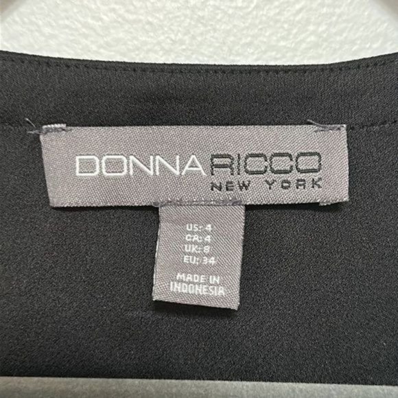 Donna Ricco V-Neck 3/4 Knot Sleeve Mini Dress Size 4 - Picture 6 of 7